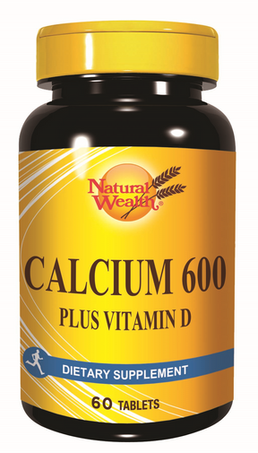 Natural Wealth Kalcijum 600 + Vitamin D, 60 Tableta - Zdravlje Kostiju - Dobrobit