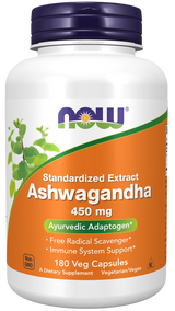NOW Foods Ašvaganda Ekstrakt 450 mg – Podrška za Stres i Energiju - Dobrobit