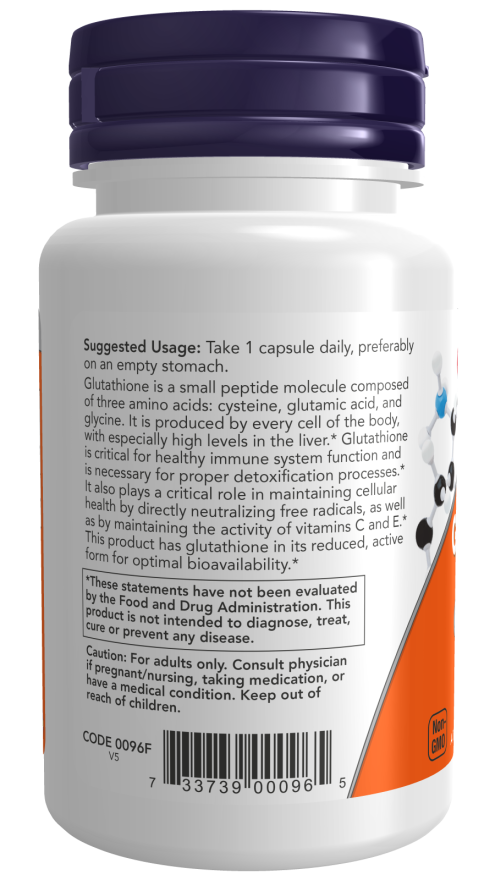 NOW Foods Glutathione 250 mg – Moćan Antioksidant za Detoksikaciju - Dobrobit