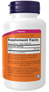NOW Foods Inositol 500 mg - Podrška Membranskoj Funkciji - Dobrobit