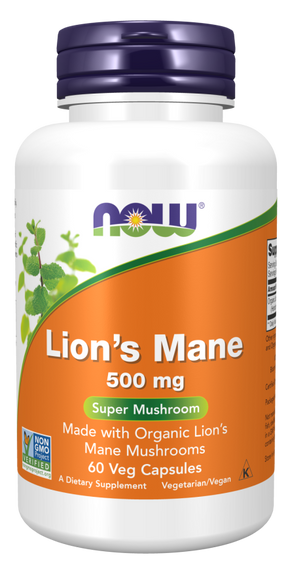 NOW Foods Lion's Mane 500 mg - Podrška Za Zdravlje Neurona - Dobrobit