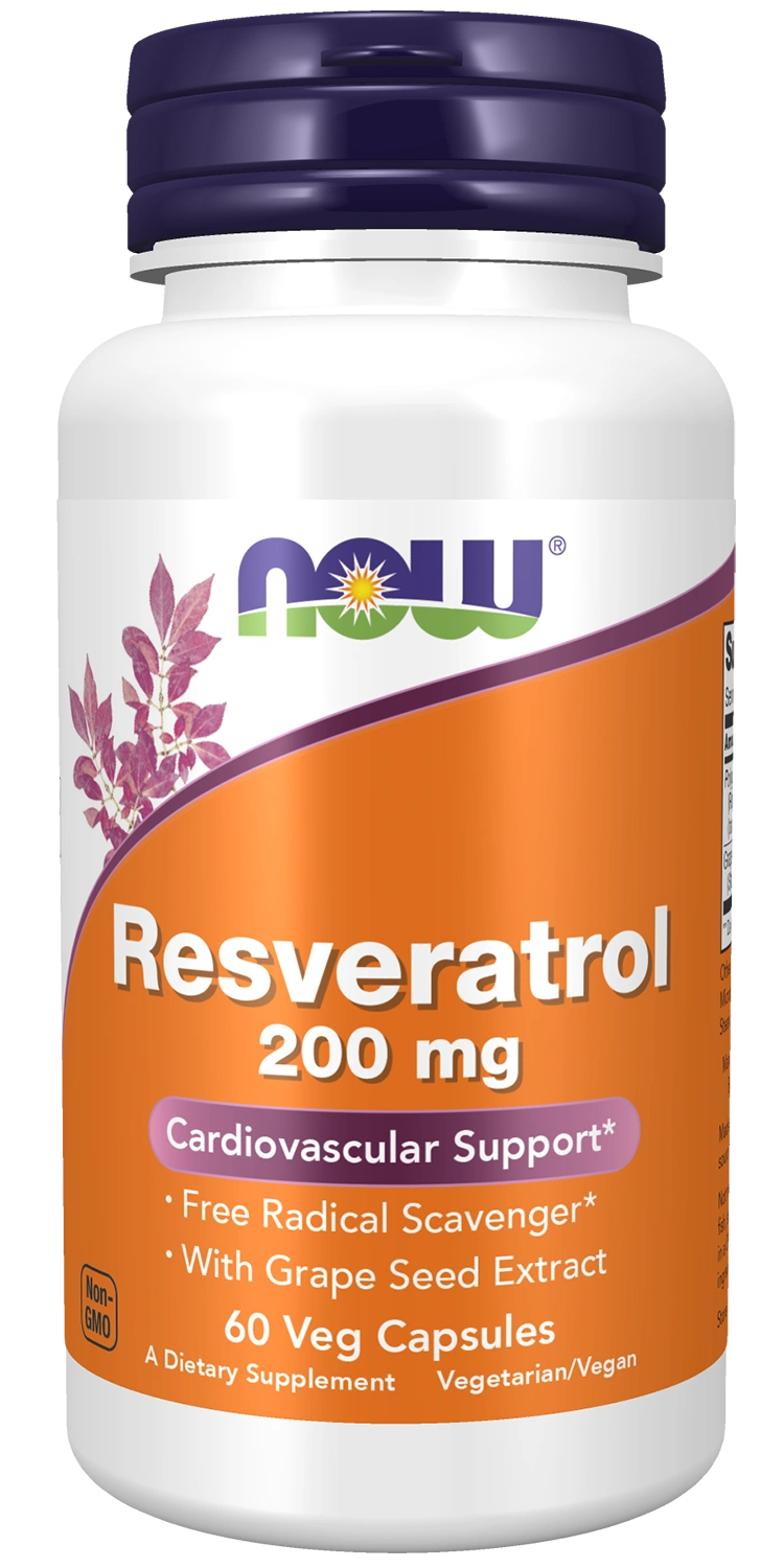 NOW Foods Resveratrol 200 mg – Podrška Kardiovaskularnom Zdravlju