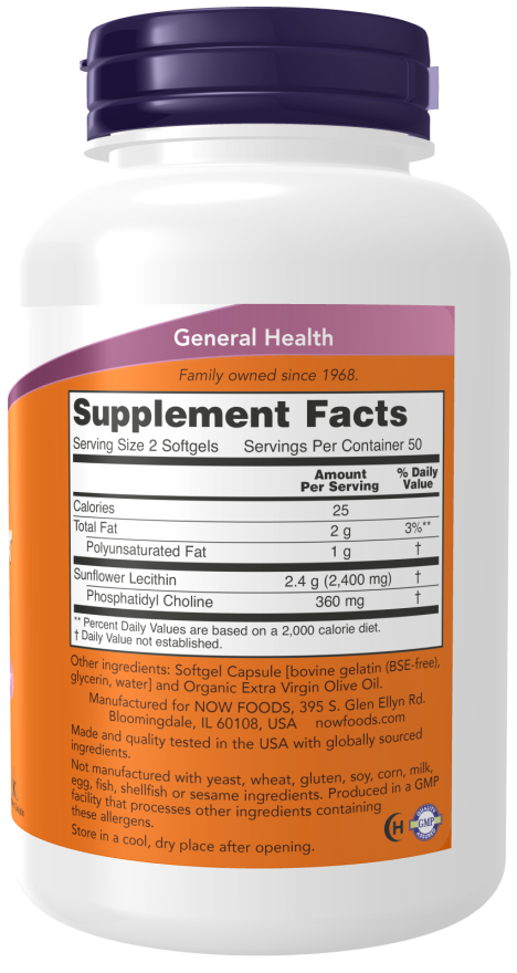 NOW Foods Sunflower Lecithin 1200 mg - Podrška Nervnom Sistemu - Dobrobit