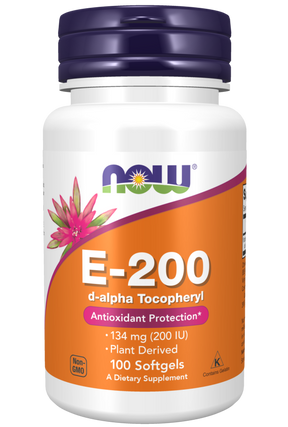 NOW Foods Vitamin E 200 IU Sa D-Alpha Tocopheryl - Prirodni Antioksidans - Dobrobit