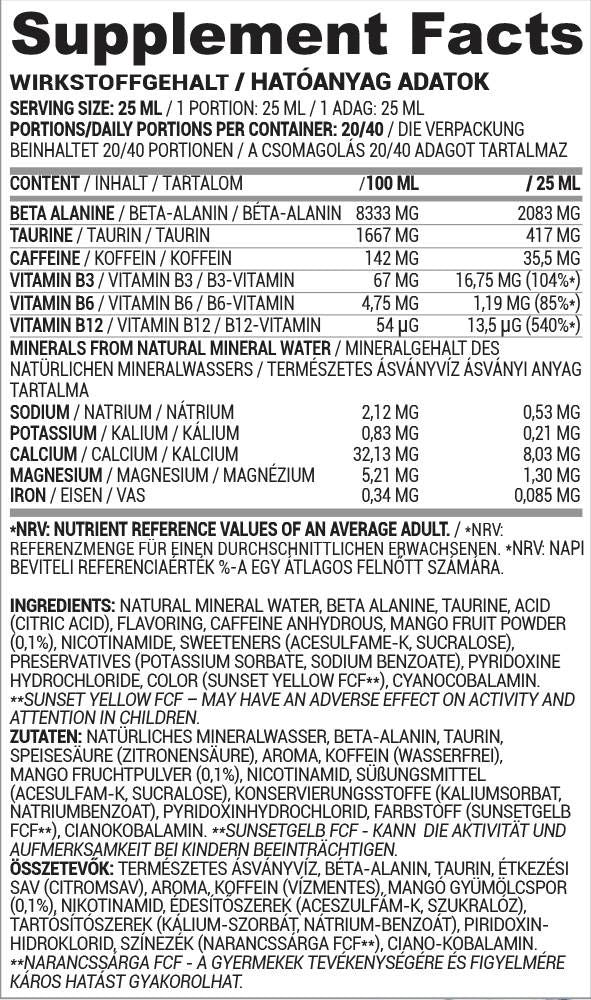 Nutriversum PWO Liquid 500ml – Formula Sa Kofeinom Za Fokus i Energiju