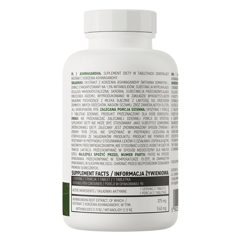 OstroVit Ashwagandha VEGE 90 Tableta – Podrška Energiji, Stresu i Fokusu