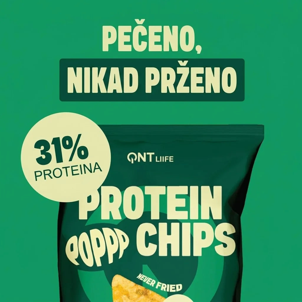 QNT Protein Chips 50g – Zdrav Hrskavi Čips sa 33% Proteina Bez Prženja