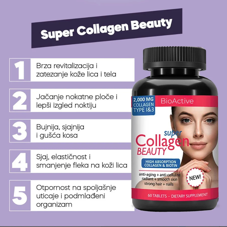 Aleksandar MN Super Collagen Beauty 60 tableta – Kolagen, Vitamin C i Biotin