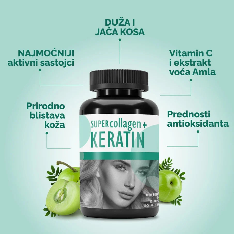 Aleksandar MN Super Collagen + Keratin – Kolagen, keratin i biotin za kosu | 60 kapsula