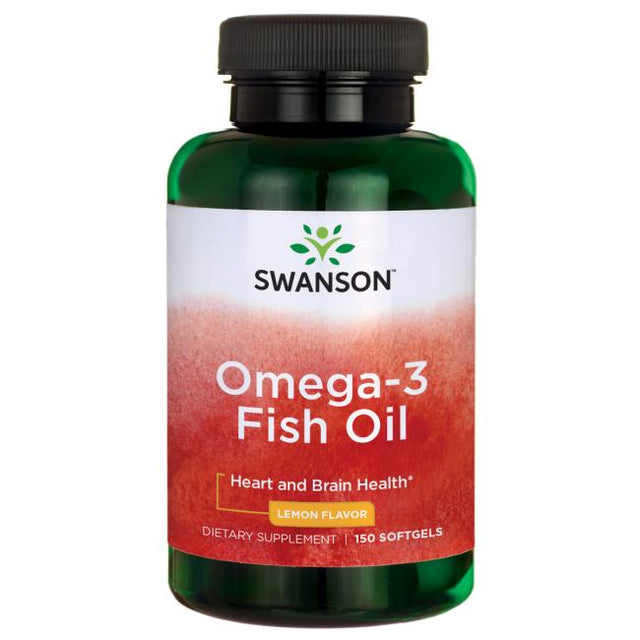Swanson Omega-3 Riblje Ulje s Limunom, 150 Gel Kapsula - Zdravlje Srca i Mozga - Dobrobit