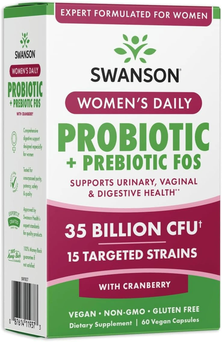 Swanson Women’s Daily Probiotic + Prebiotic FOS – Probiotik za Žene (35 mlrd CFU)