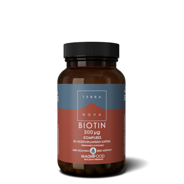 Terranova Biotin 300 mcg Kompleks, 50 Kapsula - Podrška Kosi, Koži i Noktima - Dobrobit