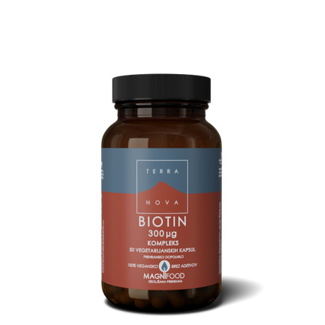 Terranova Biotin 300 mcg Kompleks, 50 Kapsula - Podrška Kosi, Koži i Noktima - Dobrobit