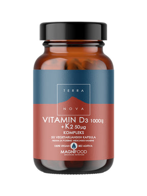 Terranova Vitamin D3 1000 IU & K2 50 mcg Kompleks, 50 Kapsula - Dobrobit